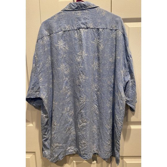 Eagle Dry Goods Hawaiian Shirt XXL, 100% Silk, Blue with Palm Trees, Signature - Picture 3 of 5